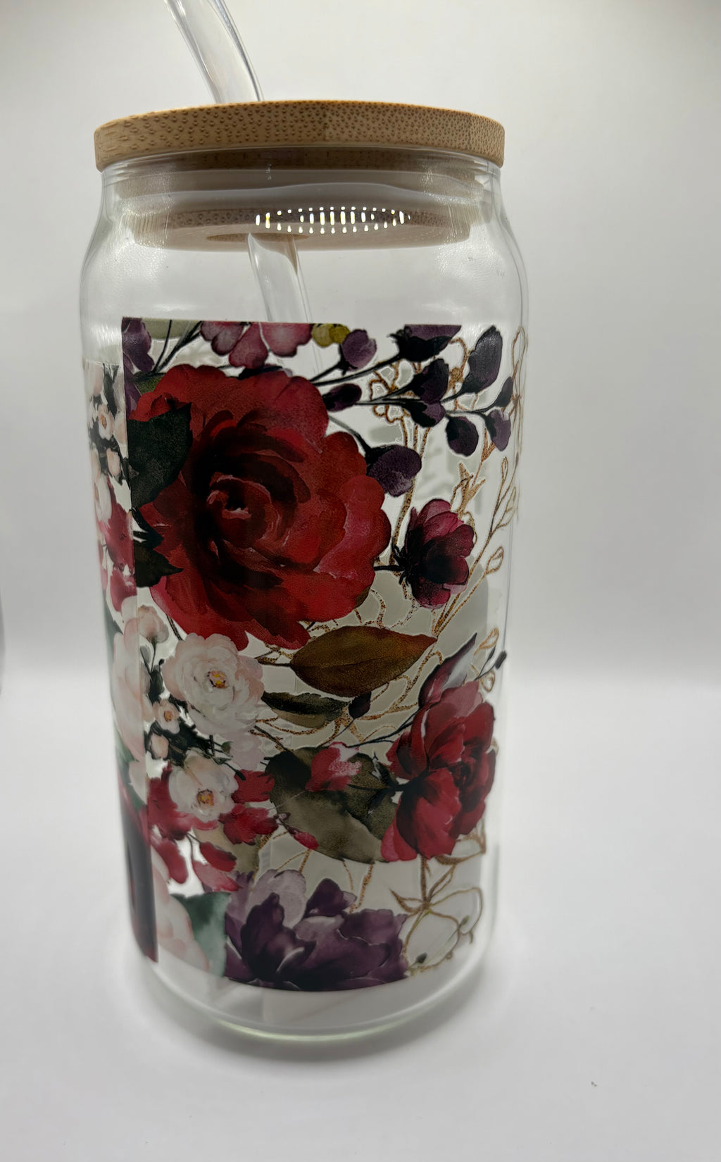 Mom with Flower Glass Cup