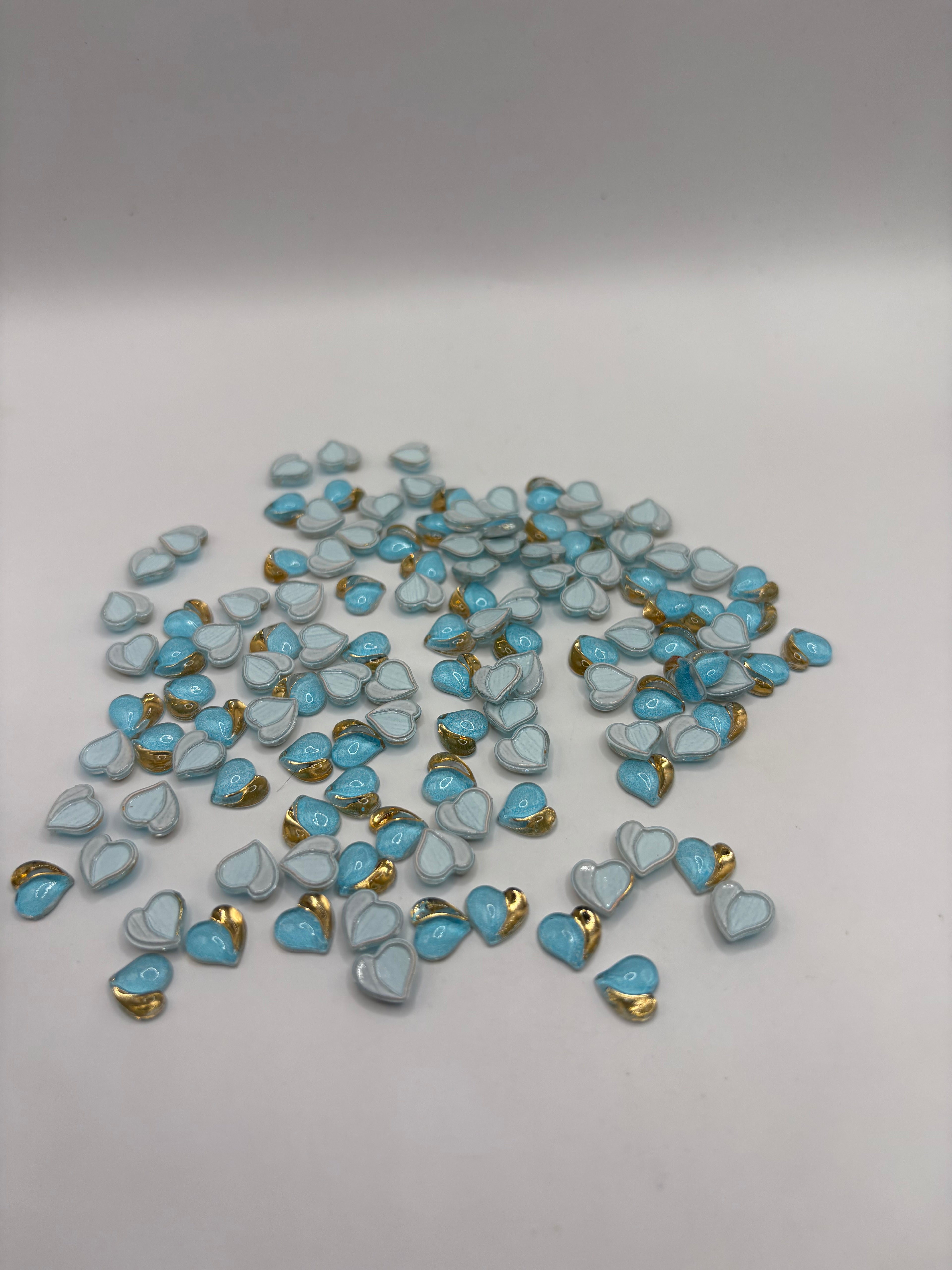 Blue Heart Nail Charms