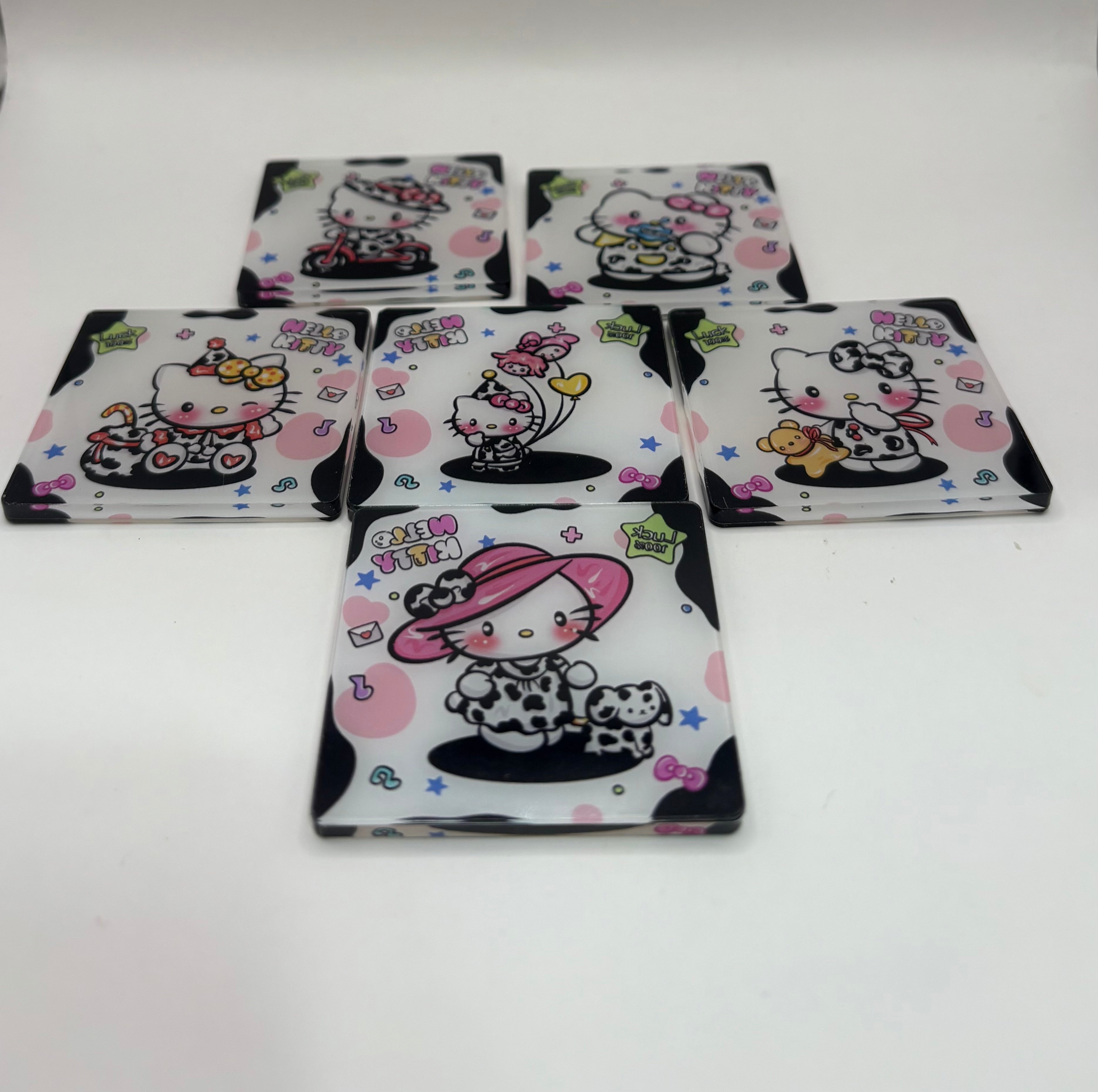 Hello Kitty Cow Print Acrylics