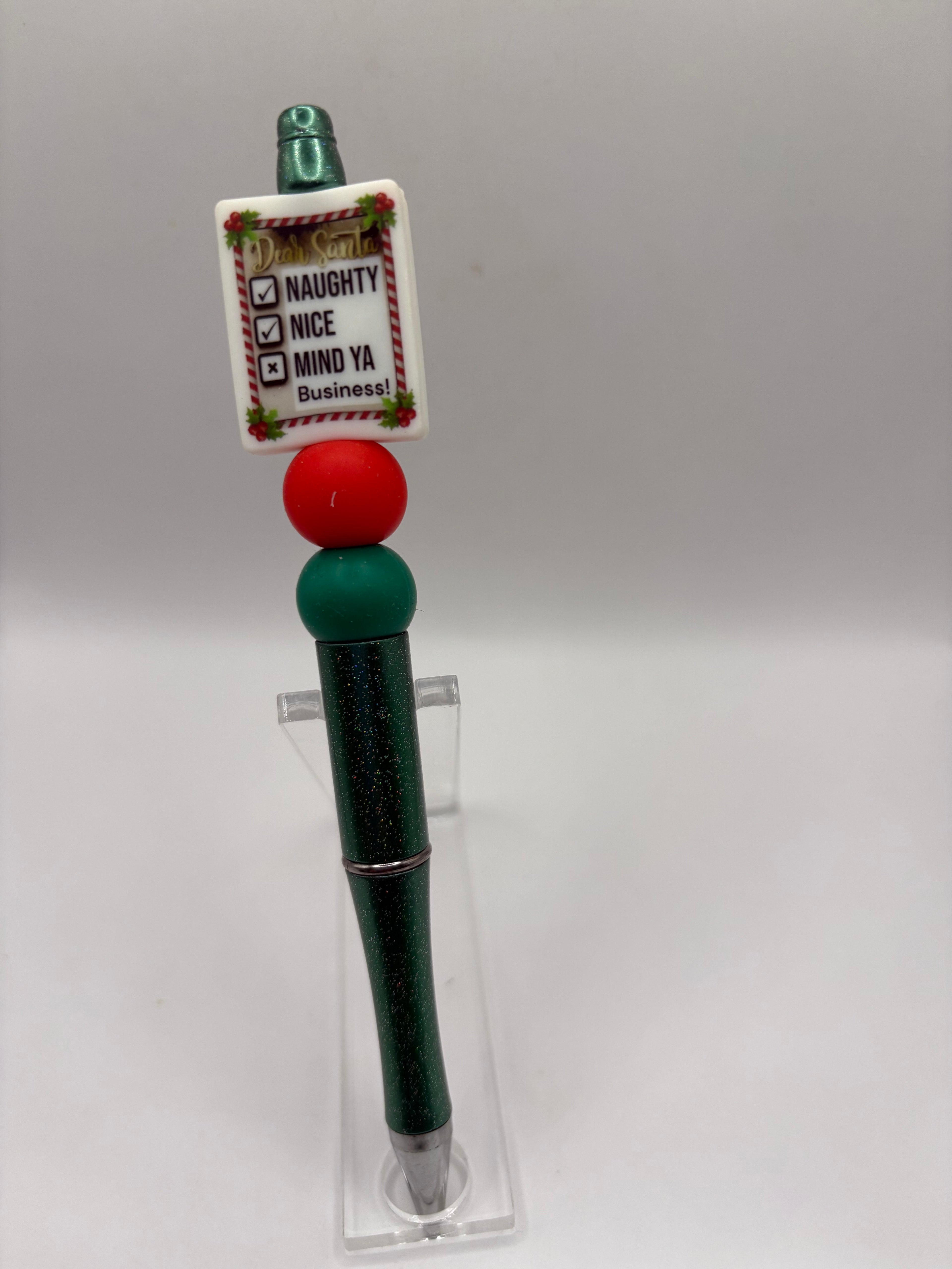 Naughty List Beaded Pen