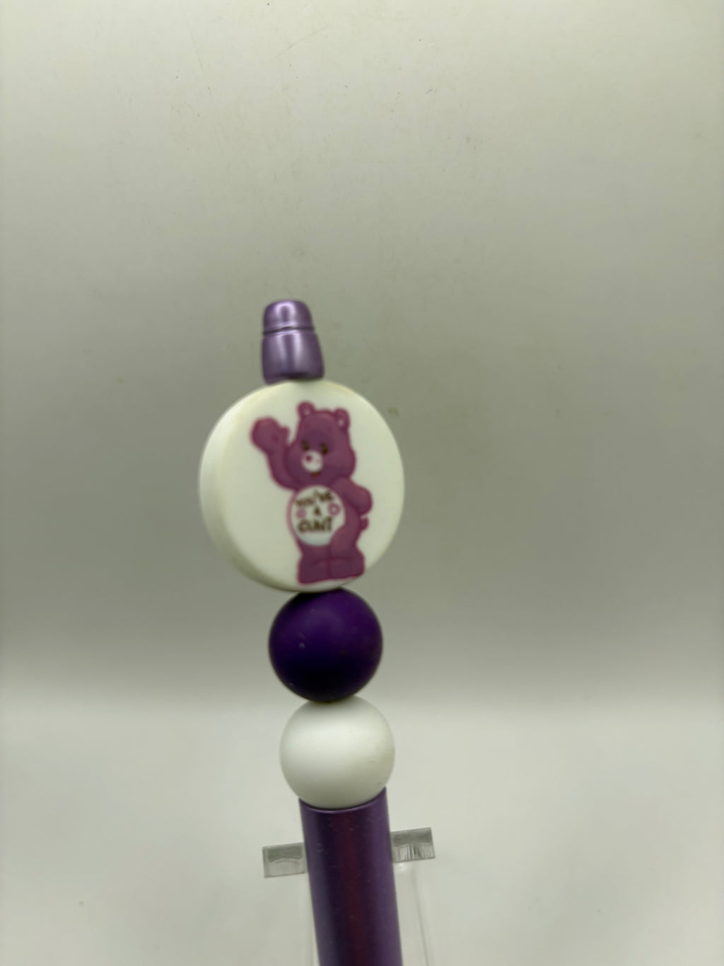 Adult Purple Care Bear Beaded Pen