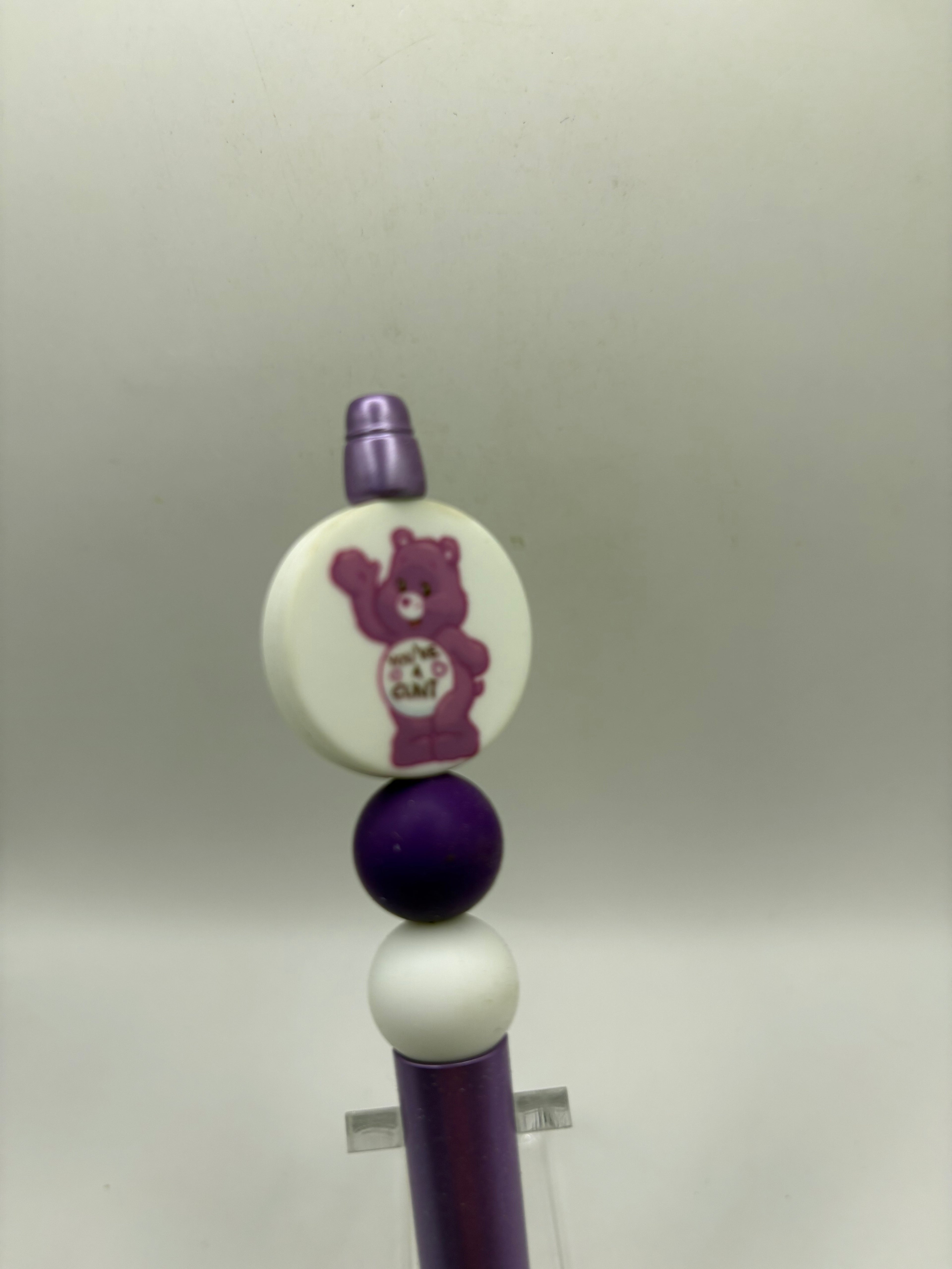 Adult Purple Care Bear Beaded Pen
