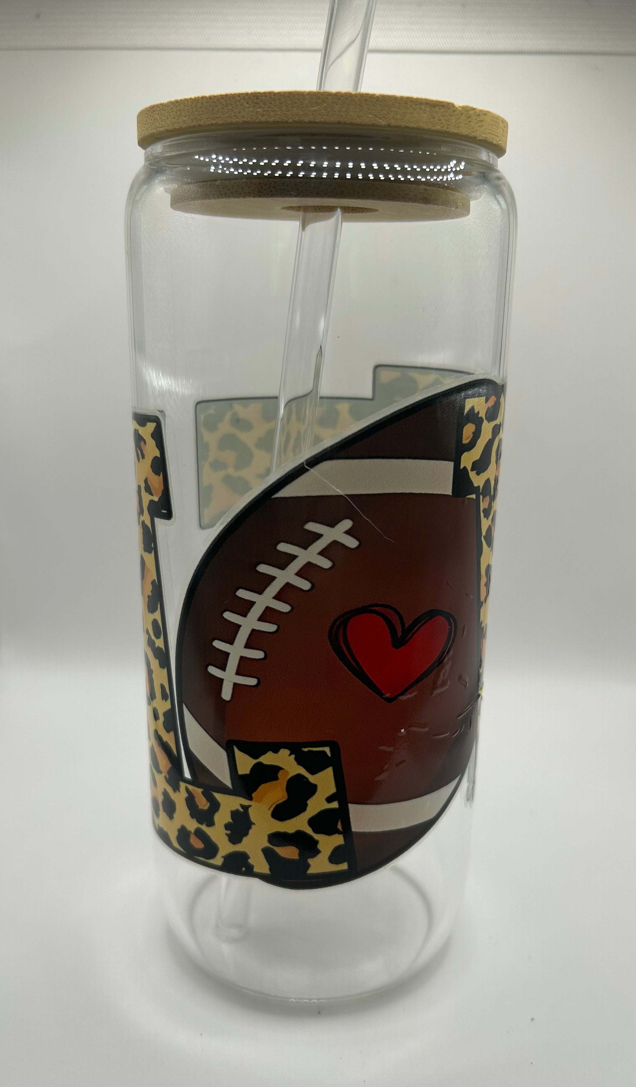 Football Love Glass Cup