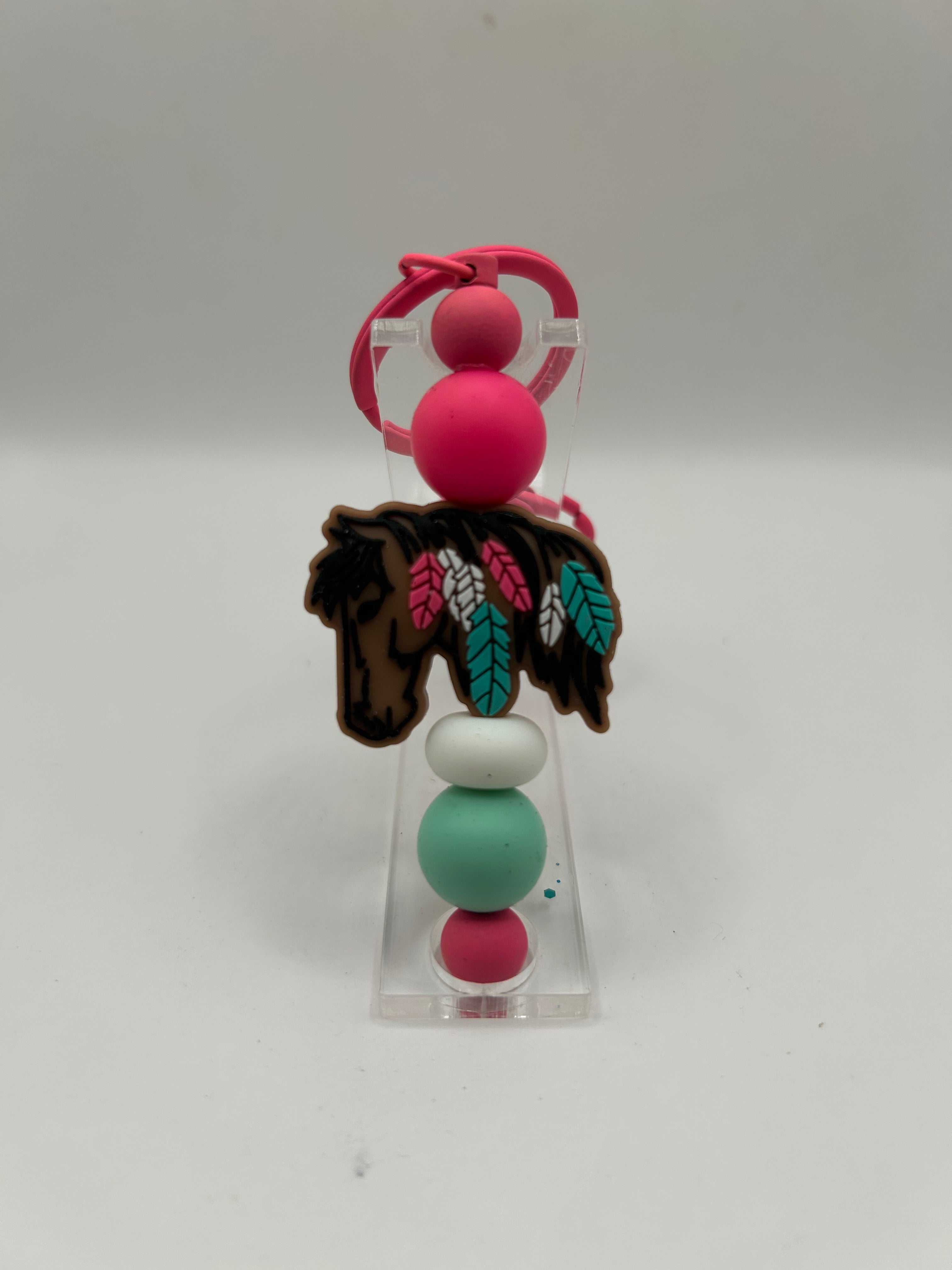 Horse Beaded Keychain