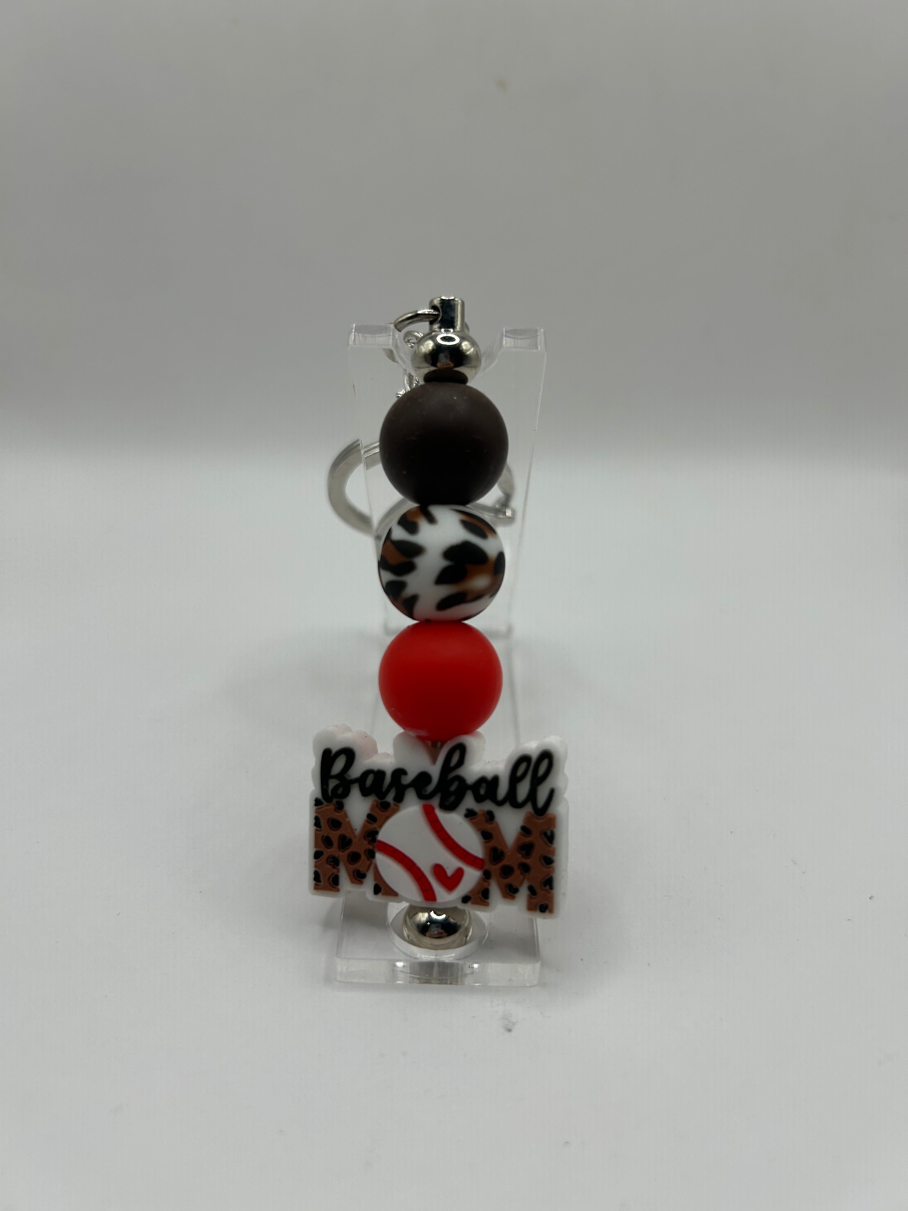 Baseball Mom Beaded Keychain