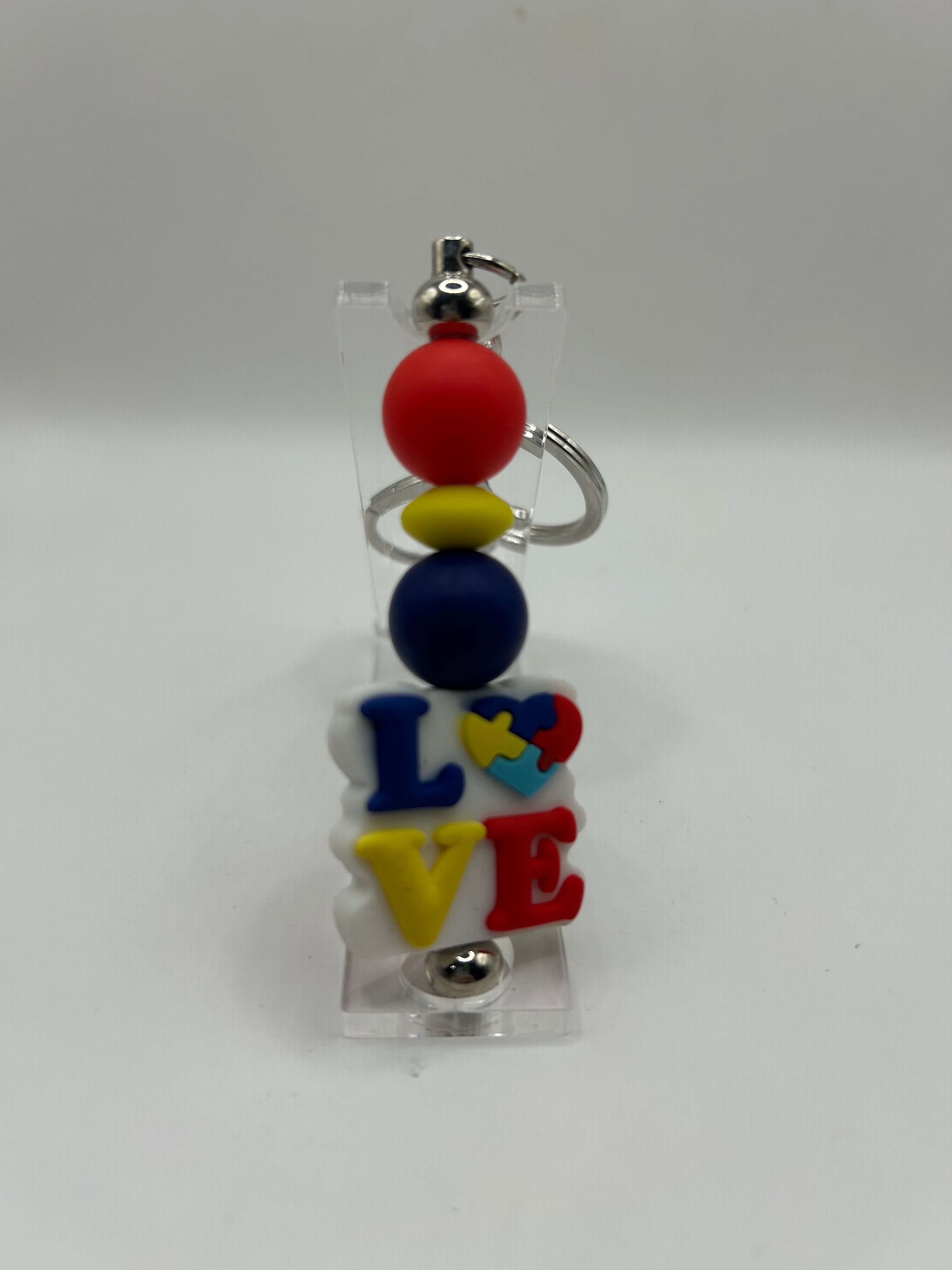Love Autism Beaded Keychain