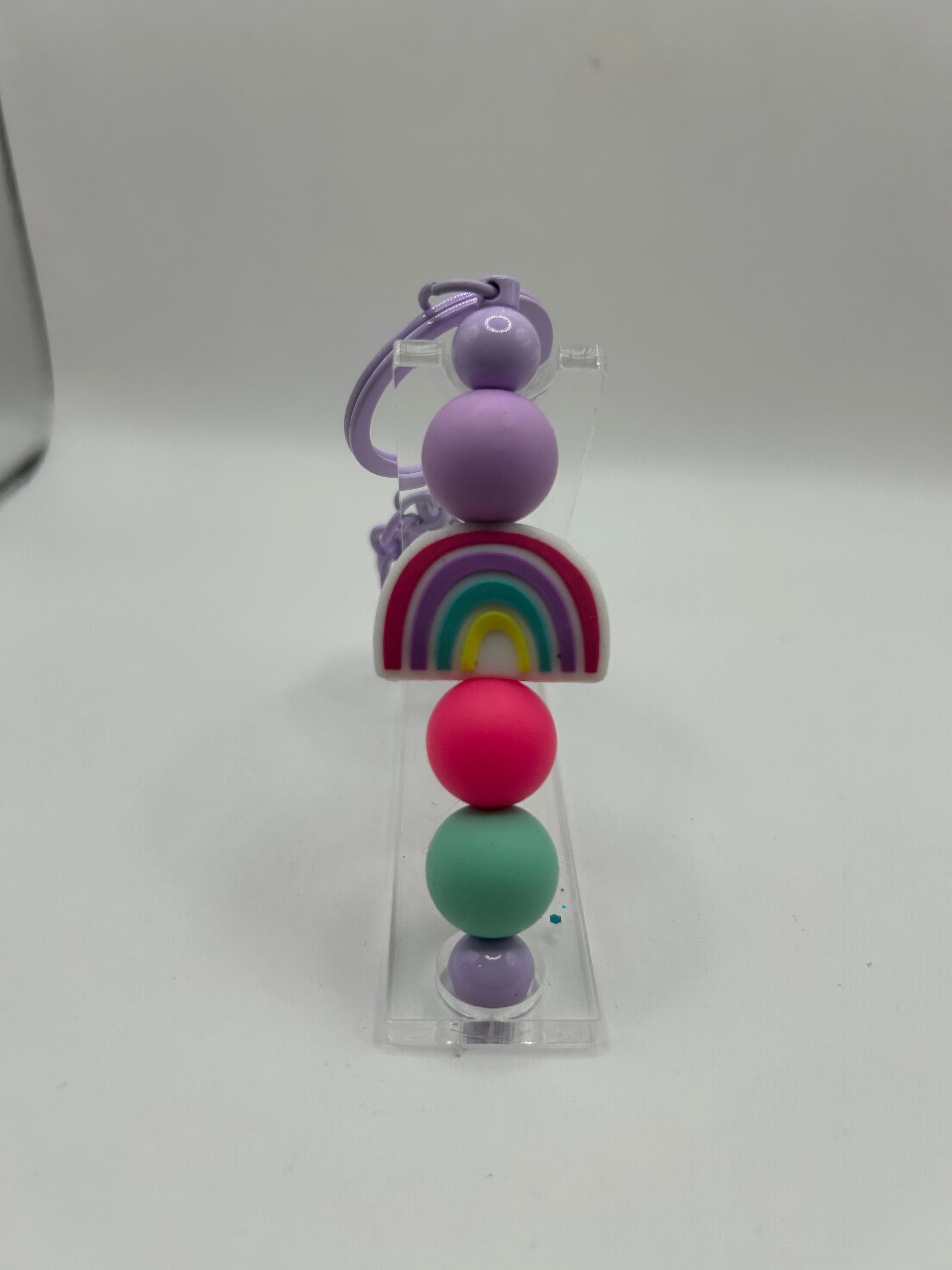 Rainbow Beaded Keychain