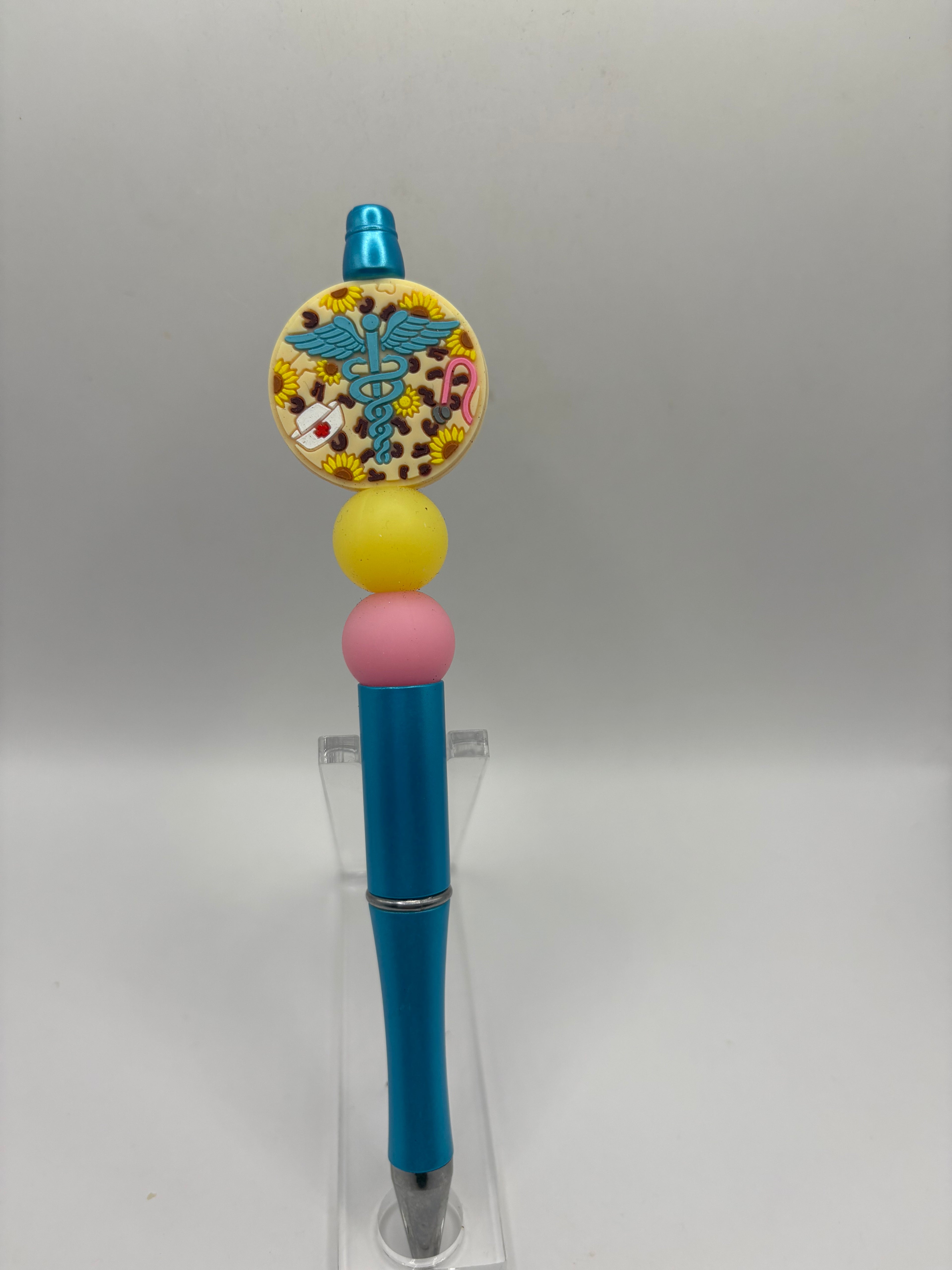 Medical Caduceus Beaded Pen