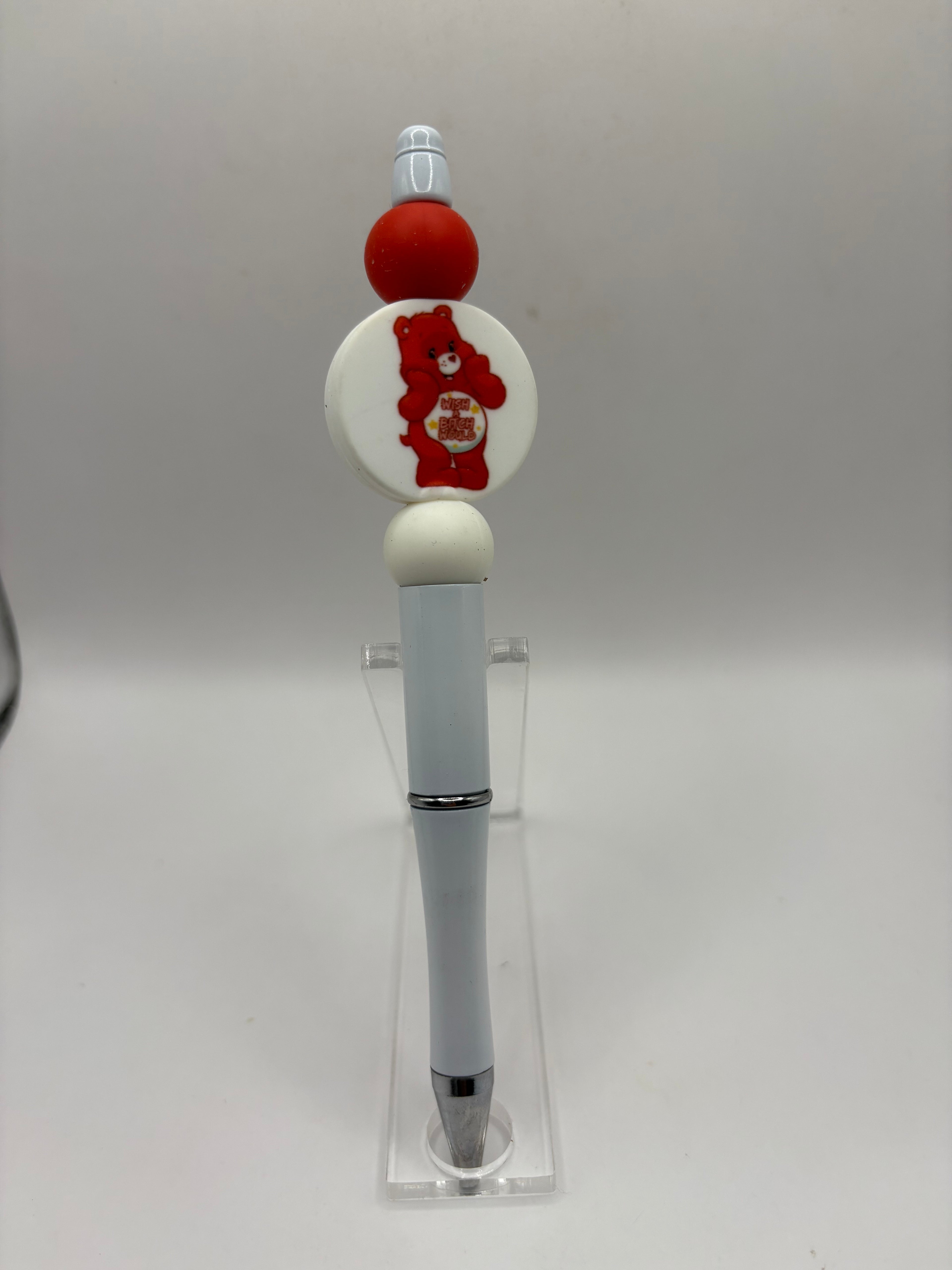 Adult Red Carebear Beaded Pen