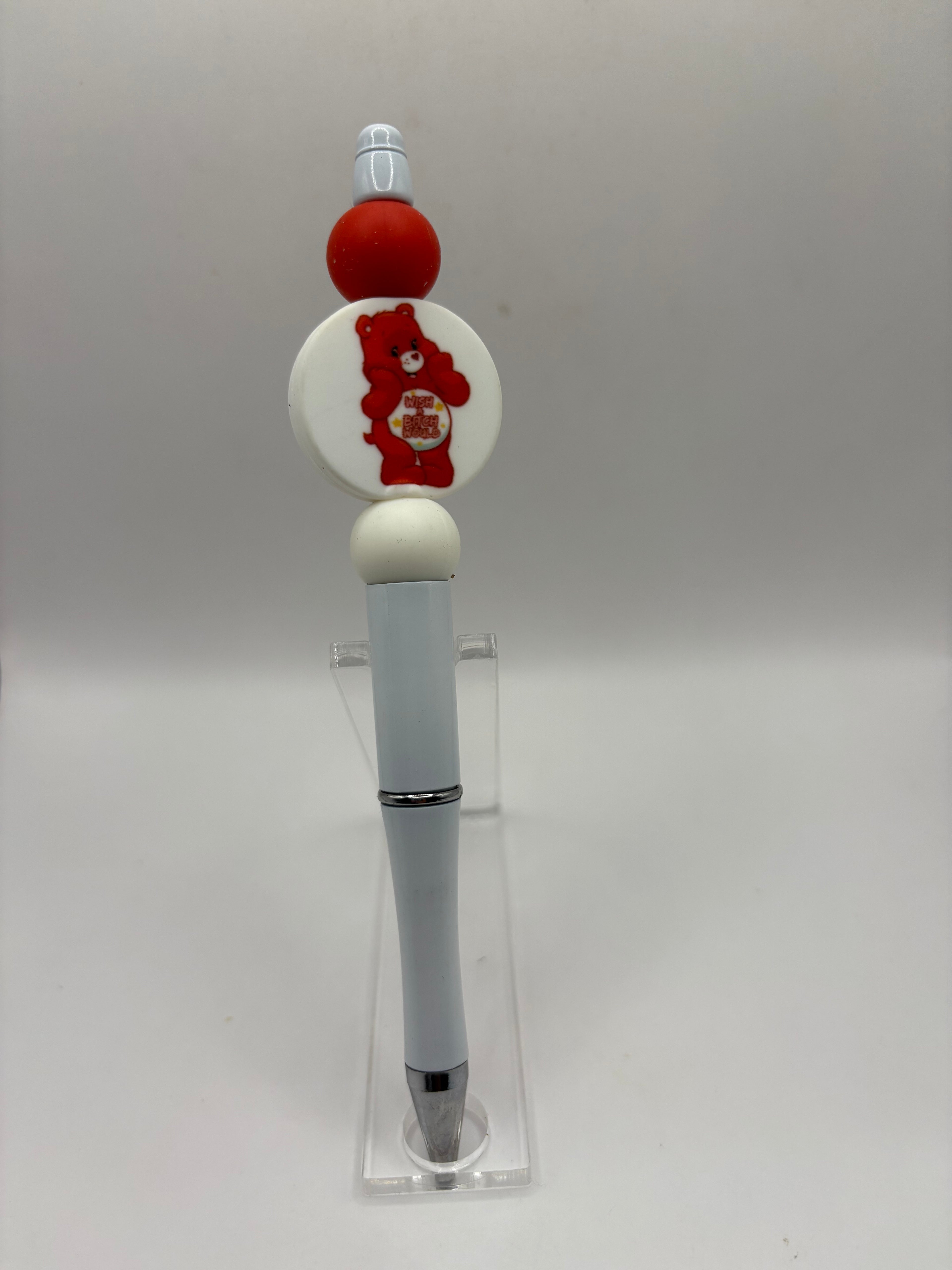 Adult Red Carebear Beaded Pen